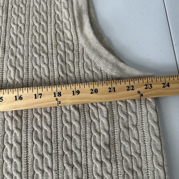 Vintage Cezani Cable Knit Vest XL Wool Blend Button up Tan - Picture 8 of 10